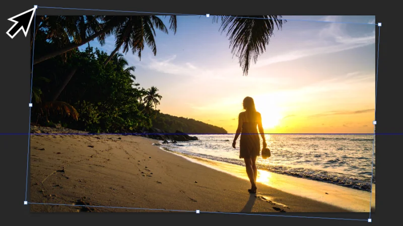 rotating photo to straighten the horizon line in photoshop