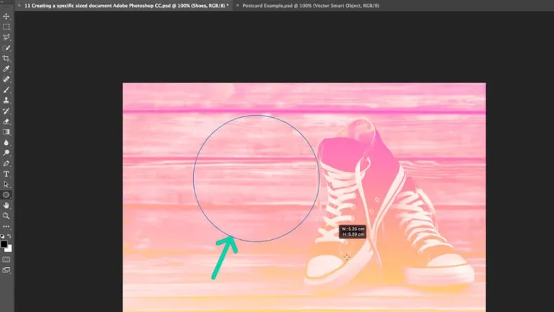 a proportional circle created in adobe photoshop