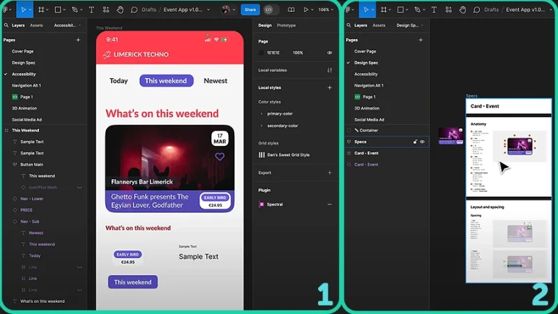 screen splitting for editing two individual files in figma