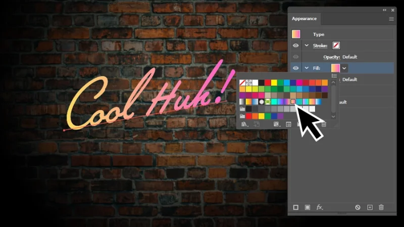selecting a gradient fill swatch in adobe illustrator