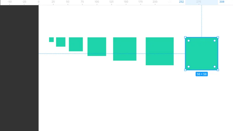 proportional size and spacing model in figma