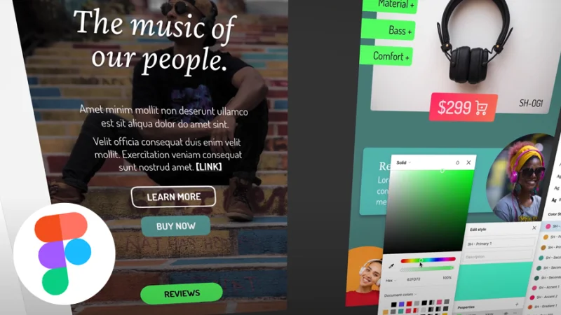 music app user interface design in figma