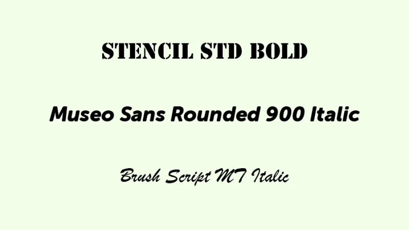 three font styles with different visual interpretation