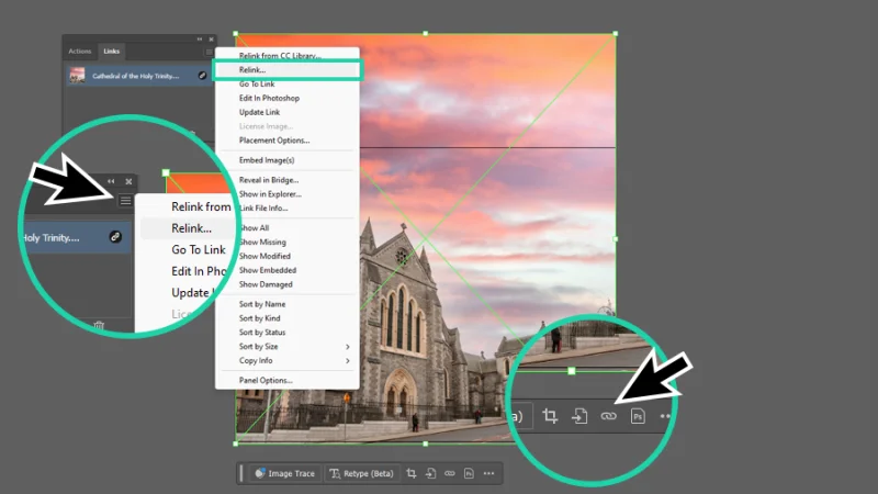 using relink to update image in illustrator