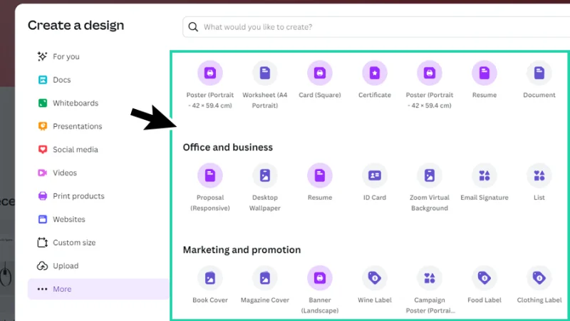 additional graphic design templates in canva