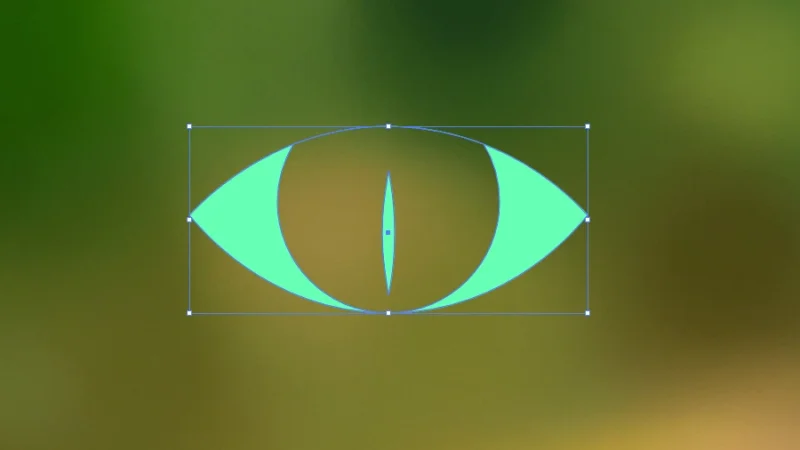 compound path illustration of a cat’s eye using negative space as iris in illustrator