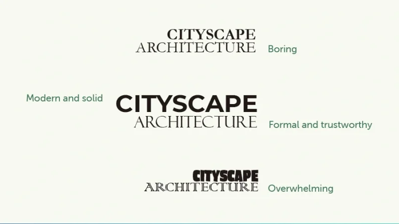 three font contrast samples