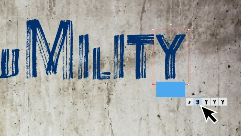 selecting an alternative glyph for the y letter in humility in adobe illustrator