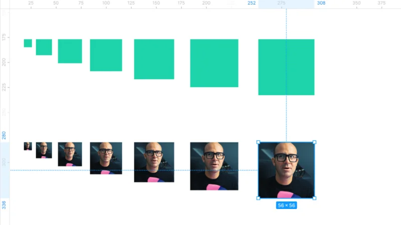 solid color filled and image proportional size and spacing models in figma