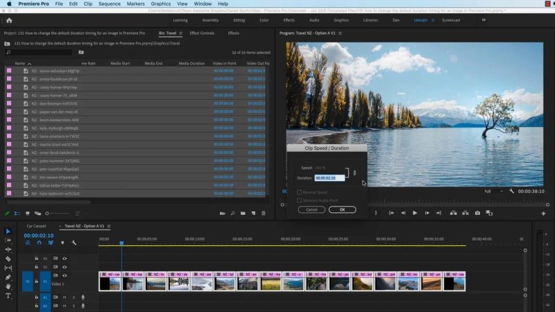 Premiere Pro workspace displaying the 