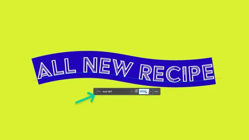 highlighted contextual bar set for type editing in Adobe Illustrator