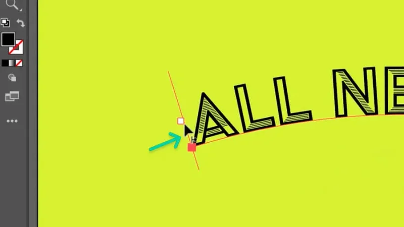 highlighted curved path’s limit in Adobe Illustrator