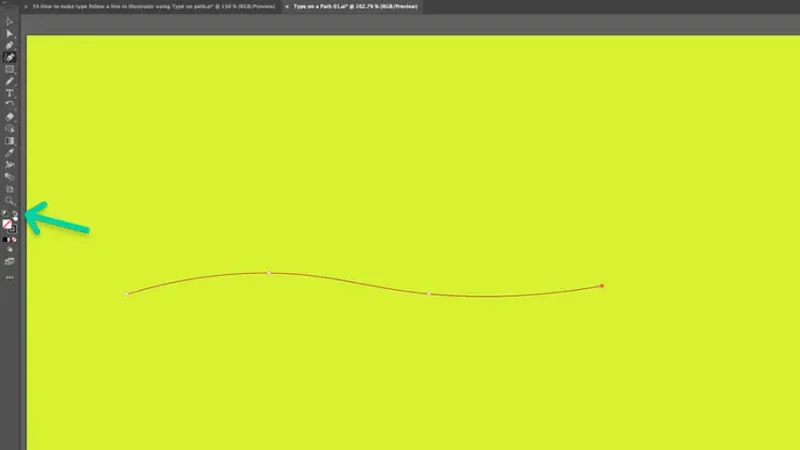 highlighted swap between fill and stroke icon in Adobe Illustrator