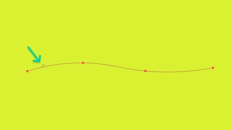 highlighted type on a path tool’s cursor over curved path in Adobe Illustrator.
