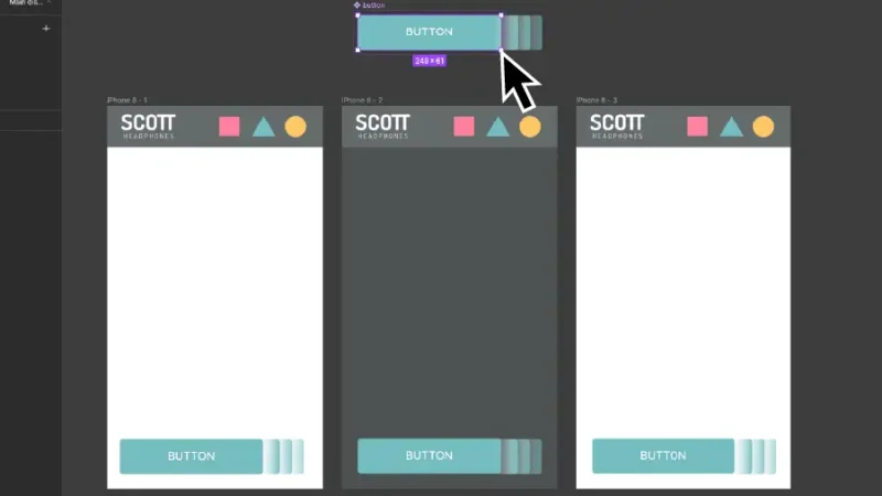 Black arrow points at shrinking green button.