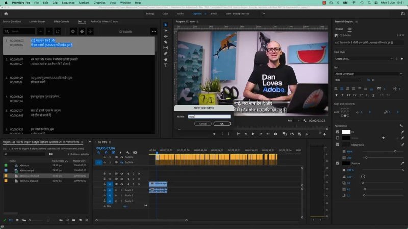 Premiere Pro interface displaying the 