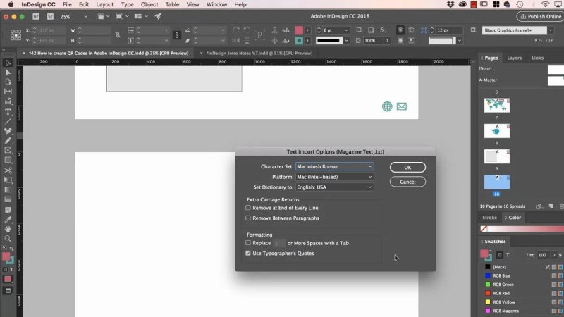 InDesign workspace displaying the 