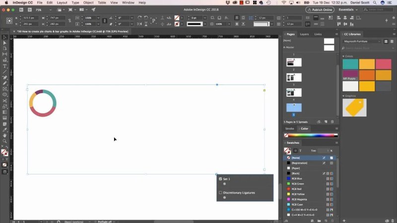 Adobe InDesign page showing the text 