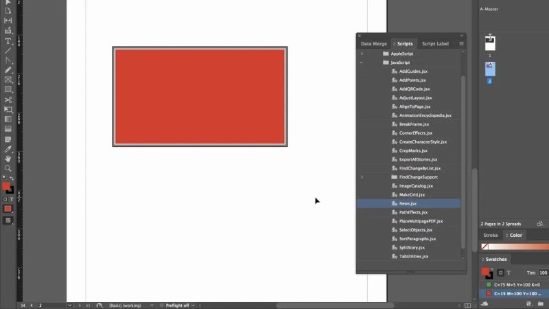 InDesign workspace running the 