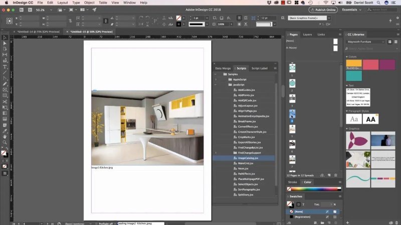 InDesign workspace running the 