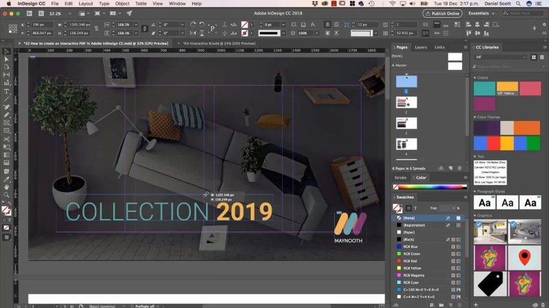 InDesign workspace editing a 