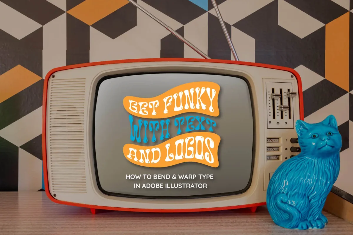 Image of a TV with stylized font reading Get Funky with Text and Logos