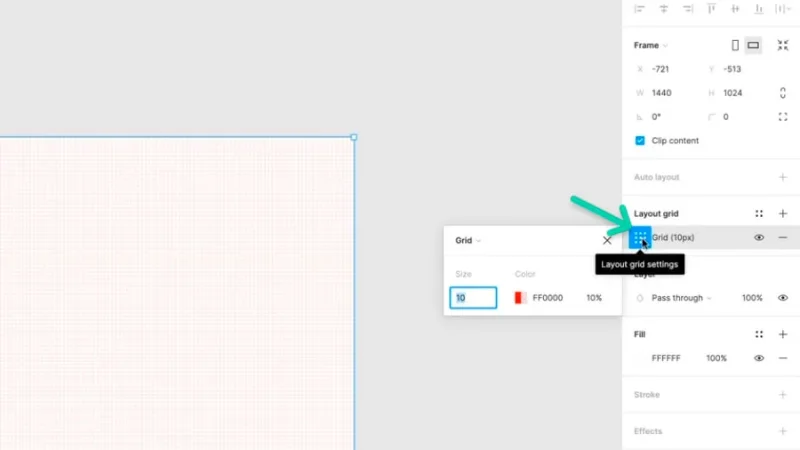 layout grid settings button in figma