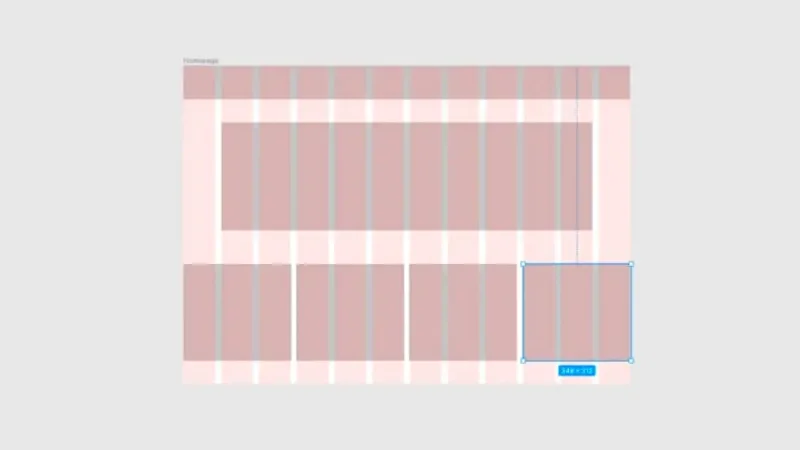 desktop layout components spread across a 12-column grid in figma