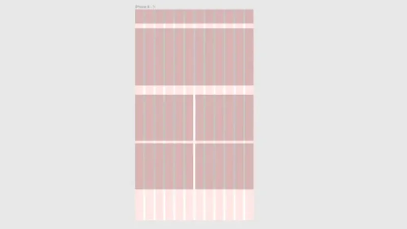 example of a 12-column grid layout on a mobile screen frame in figma