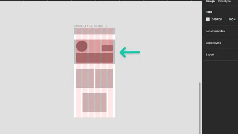 UI card layout inside a nested frame in figma
