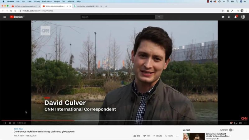 YouTube playback showing a CNN broadcast with a two-line lower-third graphic displaying correspondent name and title over on-location footage.