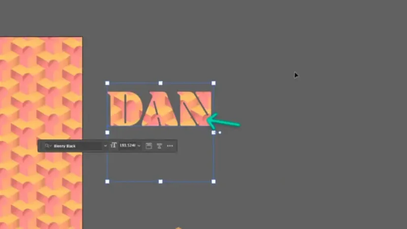 type with marquetry pattern fill that remains unchanged when the transform object only setting is active in adobe illustrator