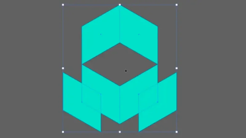 combined geometric shapes selected for shape builder interaction in adobe illustrator