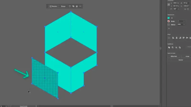 selected geometric shapes removed with the shape builder tool in adobe illustrator