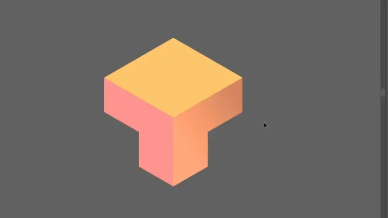 marquetry geometric shape filled with color and gradient for light and shadow effect in adobe illustrator