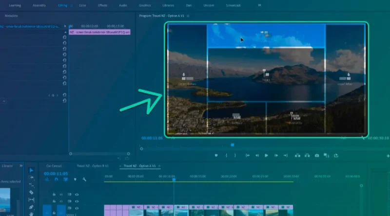 clip placement options from the program monitor in premiere pro
