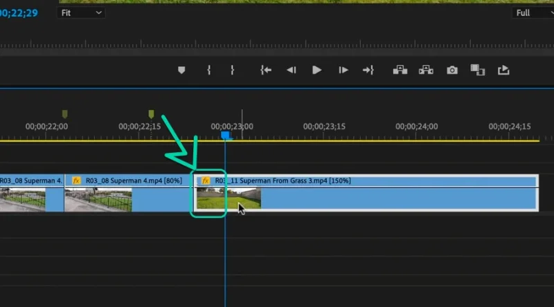 cutting a clip with the q shortcut key in premiere pro