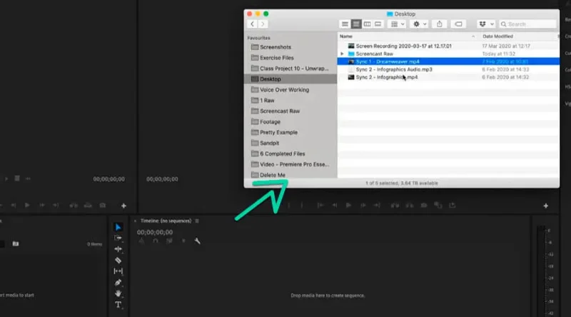 apple ios finder and footage clips ready for in import Premiere Pro