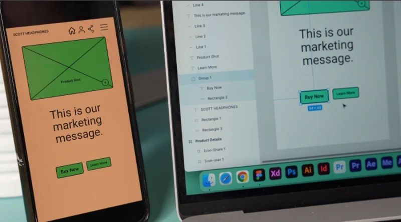 prototype presentation on mobile phone reflects changes made in figma