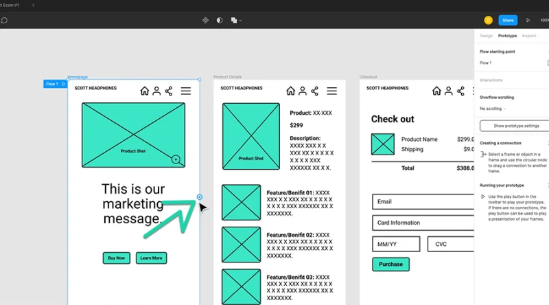 add interaction icon highlighted in figma