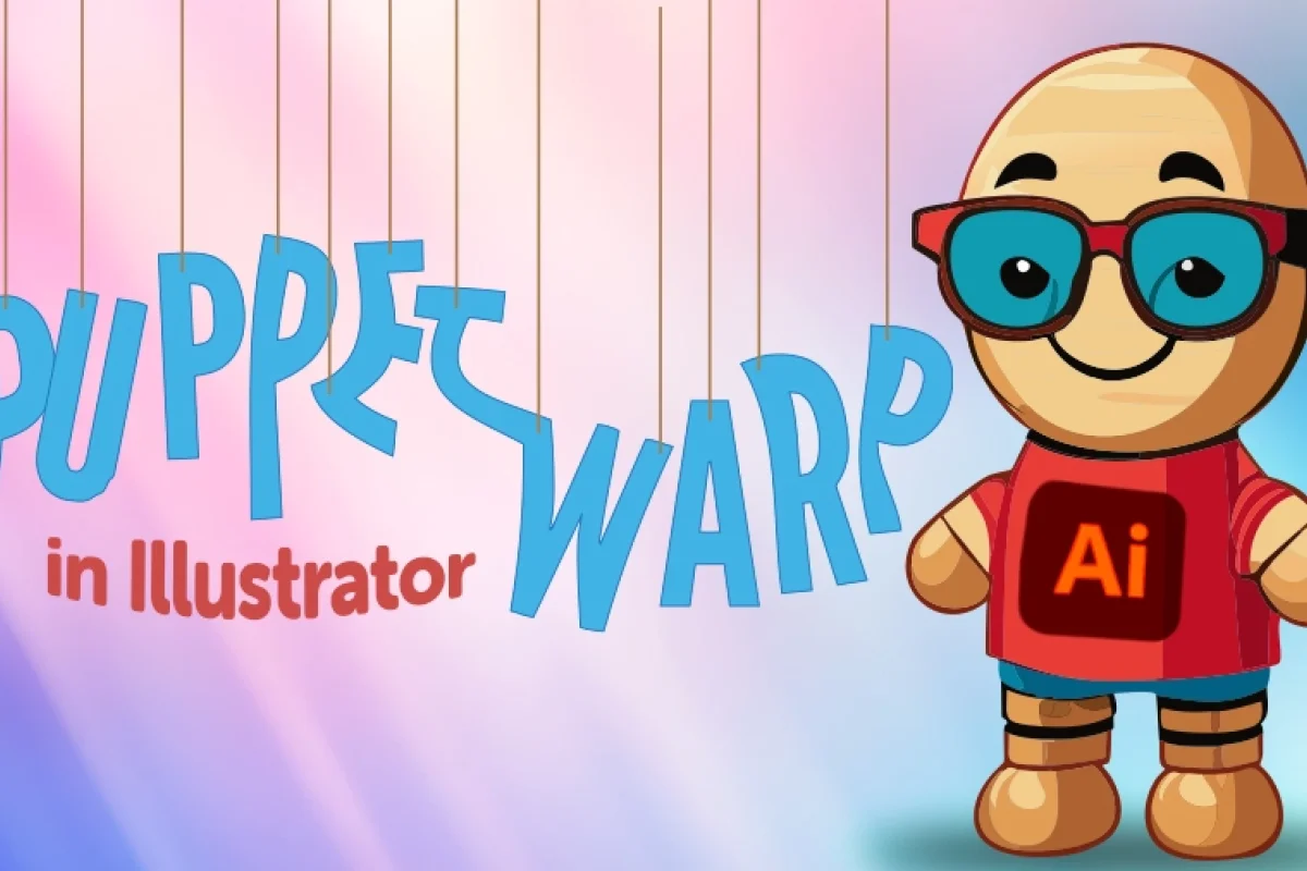 cartoon puppet version of daniel scott introducing puppet warp in adobe illustrator