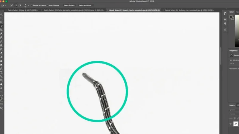 fine tuning selection of running shoe in photoshop