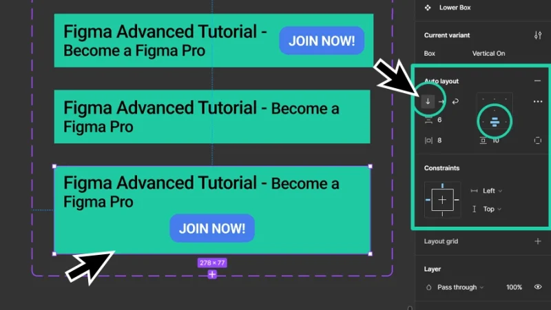 changing auto layout orientation to vertical in figma