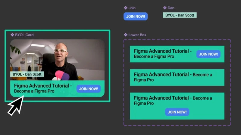 UI card and featured components in figma