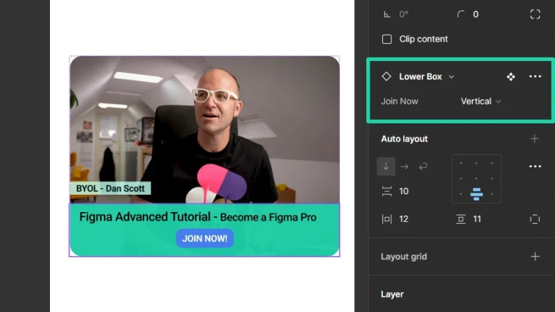 switching variants to design a vertical layout in figma