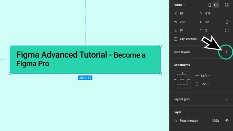 creating a new auto layout text frame in figma