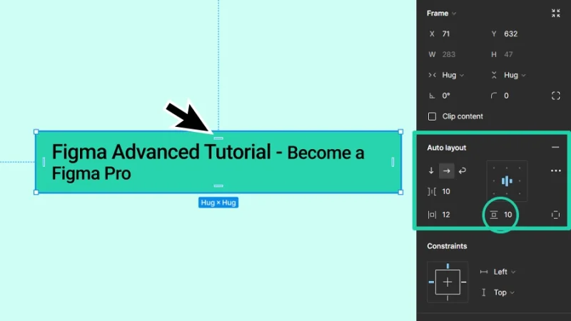 setting vertical padding to a text frame in figma