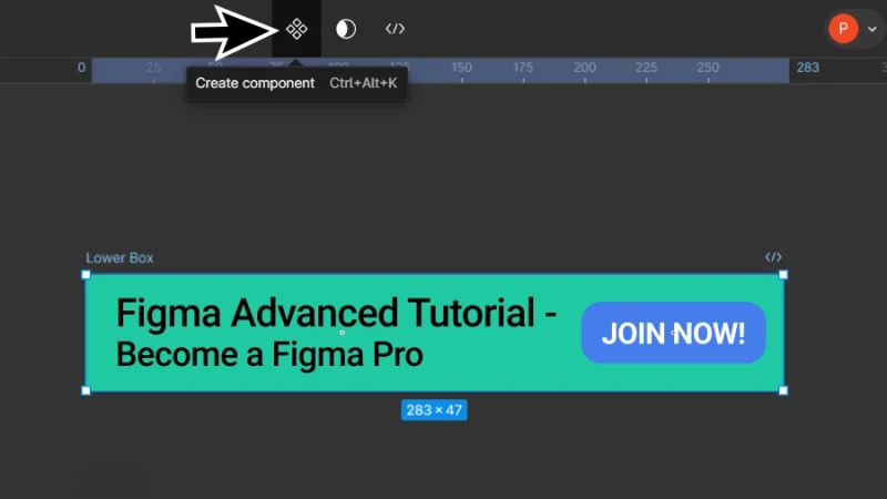 creating a new component from a frame in figma