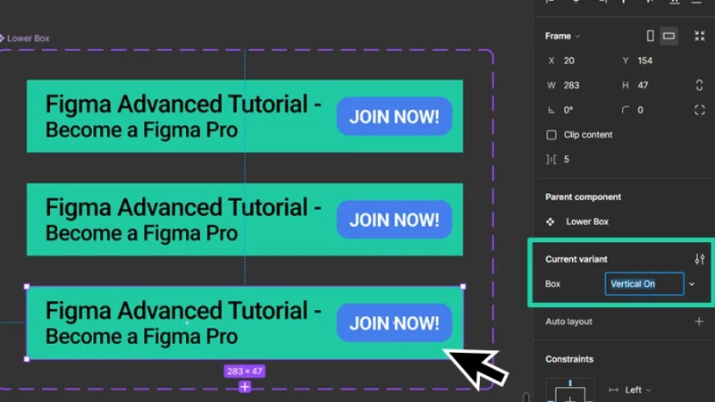 naming three component variants in figma
