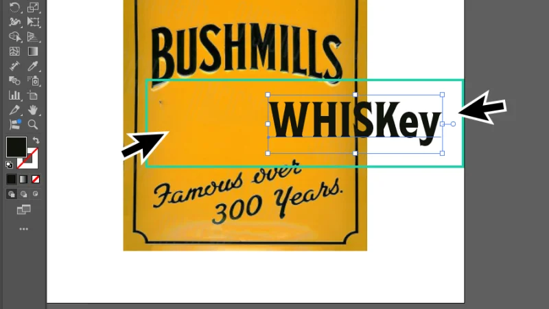 adjusting new text box over newly ai generated background in illustrator